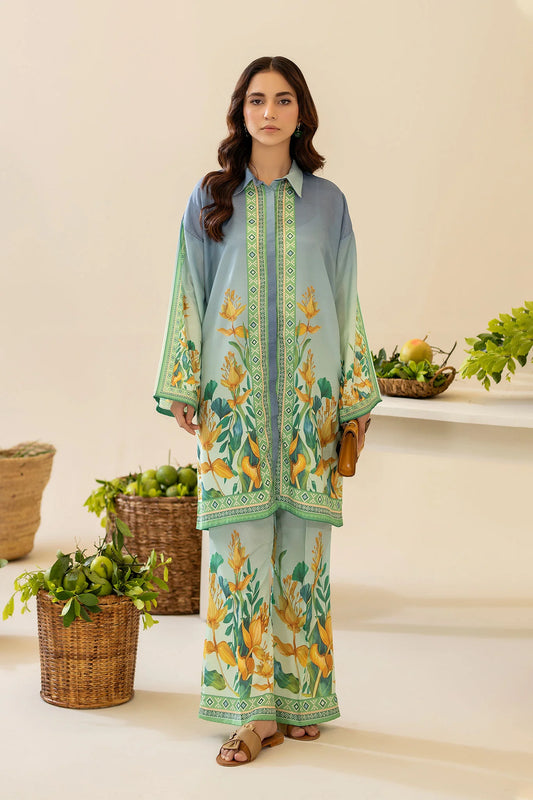 Swiss Lawn 3-Piece Suit with Dupatta – Elegant Floral Design