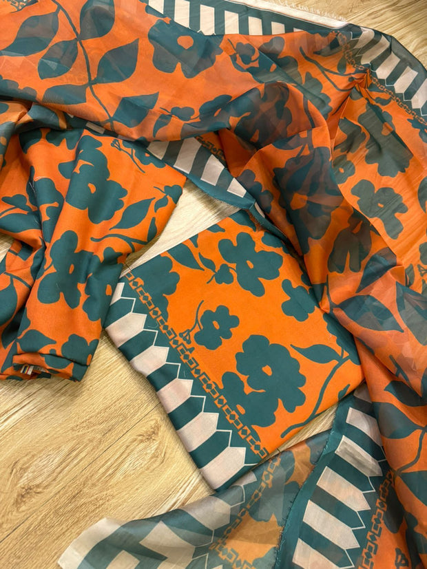 Digital Printed 3 Piece Swiss Lawn With Silk Dupatta Collection 27 (unstitch)
