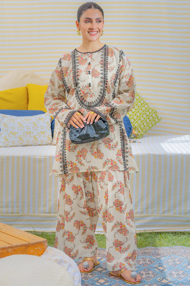 Elegant Mid-Summer Digital Printed 3PC Swiss Lawn - VX 1010