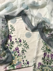 Elegant Mid-Summer Digital Printed 3PC Swiss Lawn - VX 1001