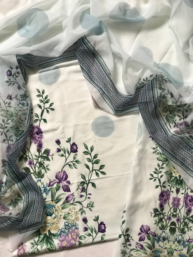 Elegant Mid-Summer Digital Printed 3PC Swiss Lawn - VX 1001
