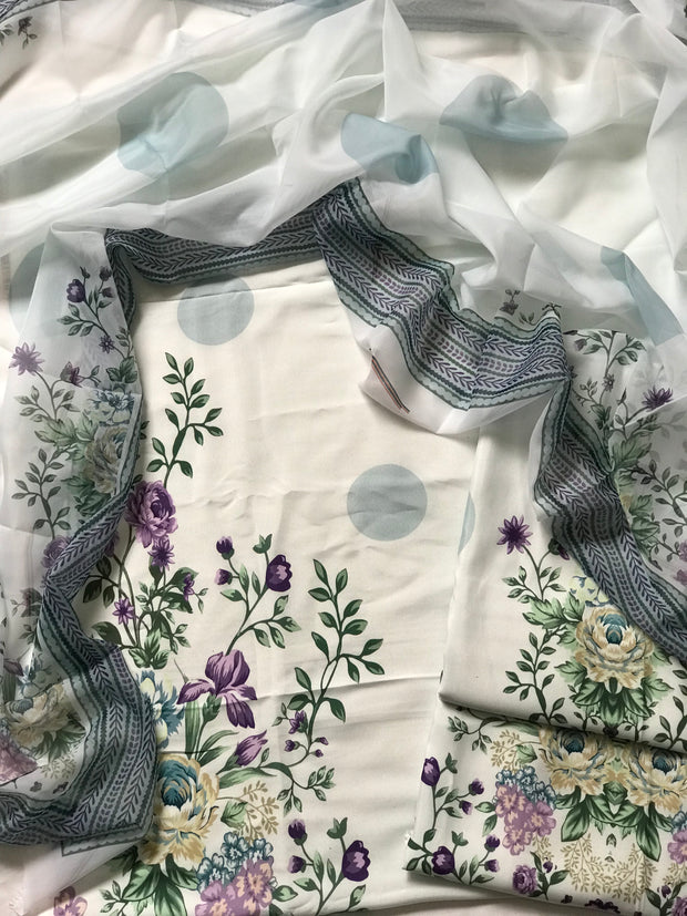 Elegant Mid-Summer Digital Printed 3PC Swiss Lawn - VX 1001