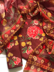 Elegant Mid-Summer Digital Printed 3PC Swiss Lawn - VX 1005