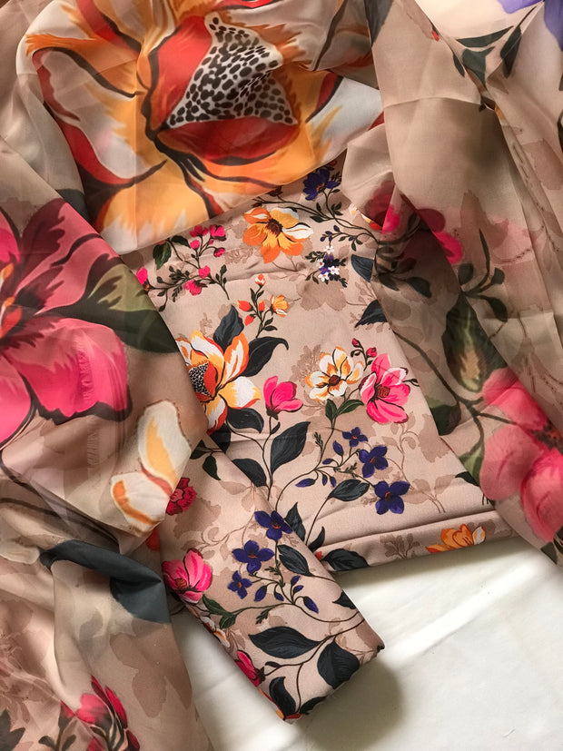 Elegant Mid-Summer Digital Printed 3PC Swiss Lawn - VX 1006