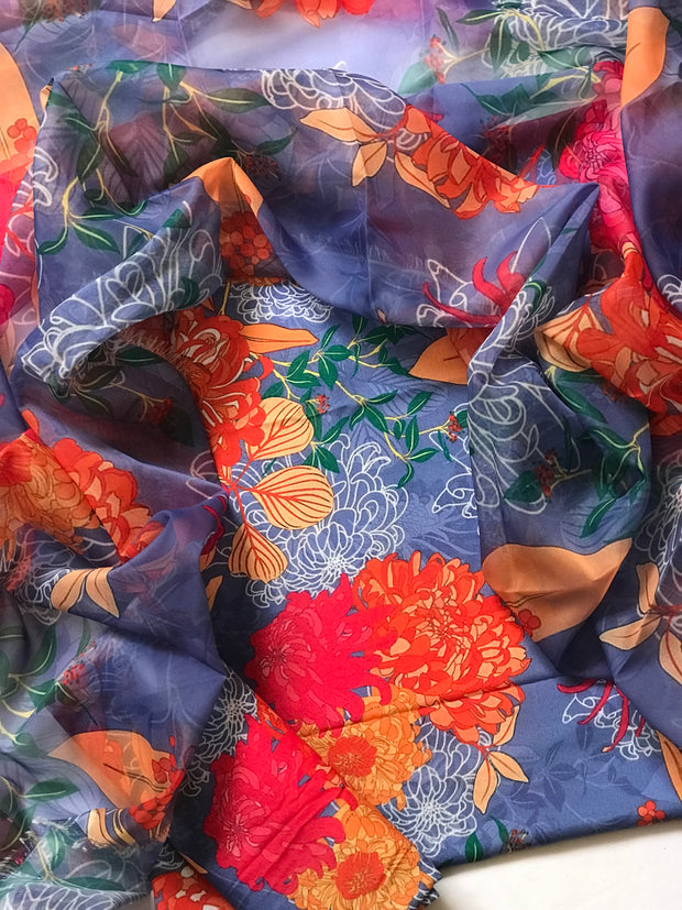 Elegant Mid-Summer Digital Printed 3PC Swiss Lawn - VX 1014
