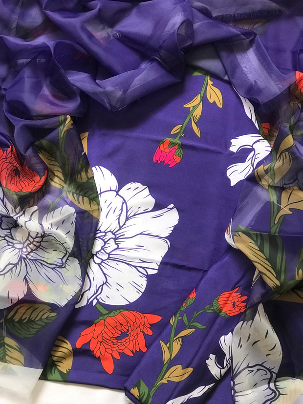 Elegant Mid-Summer Digital Printed 3PC Swiss Lawn - VX 1015