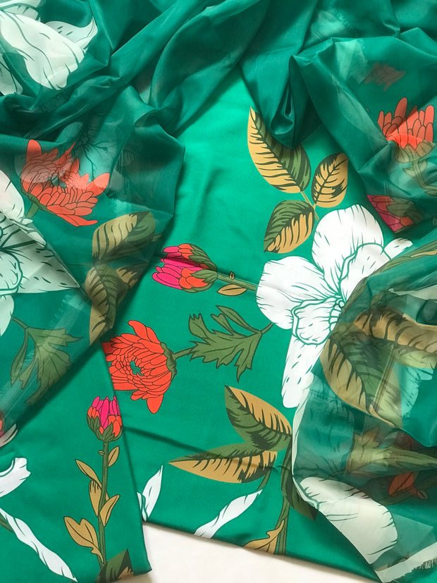 Elegant Mid-Summer Digital Printed 3PC Swiss Lawn - VX 1016