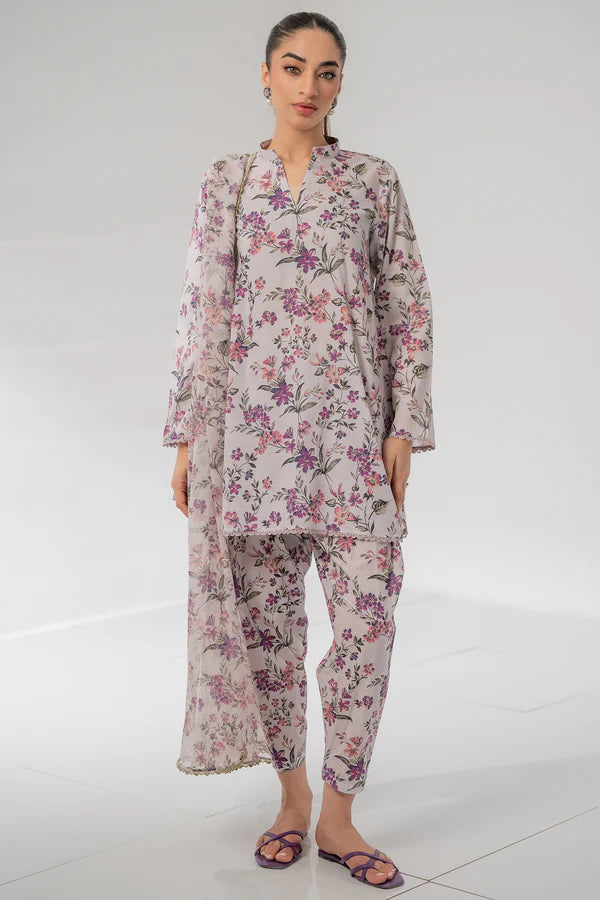 Elegant Mid-Summer Digital Printed 3PC Swiss Lawn - VX 1013
