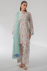 Elegant Mid-Summer Digital Printed 3PC Swiss Lawn - VX 1008