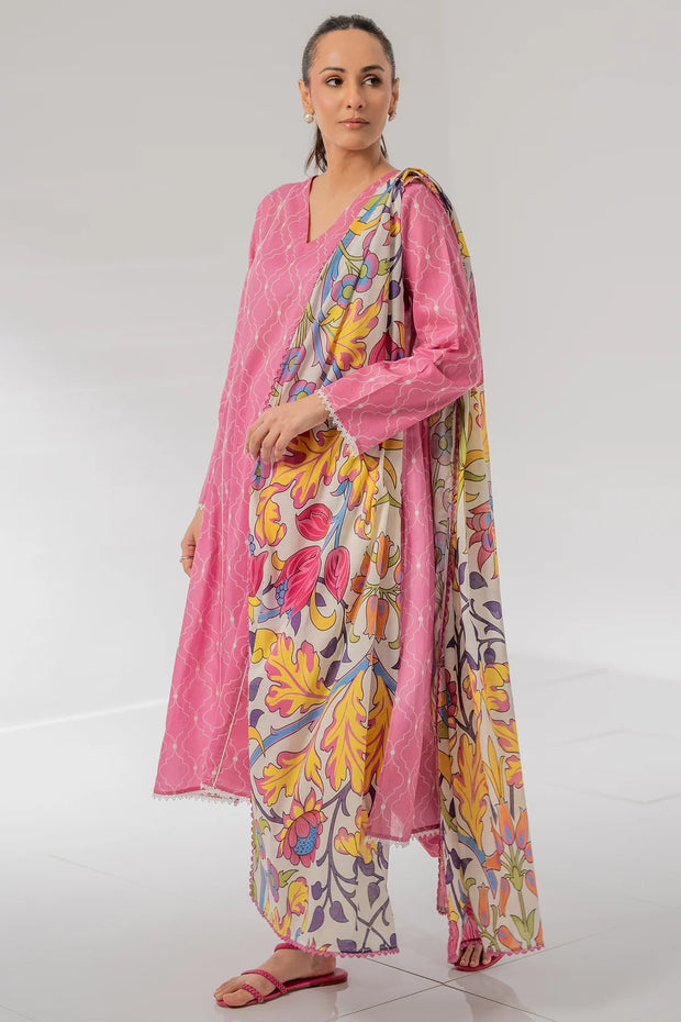 Elegant Mid-Summer Digital Printed 3PC Swiss Lawn - VX 1003