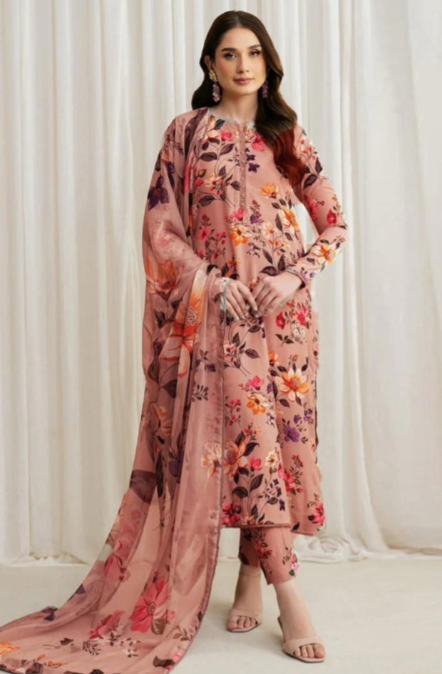 Elegant Mid-Summer Digital Printed 3PC Swiss Lawn - VX 1006